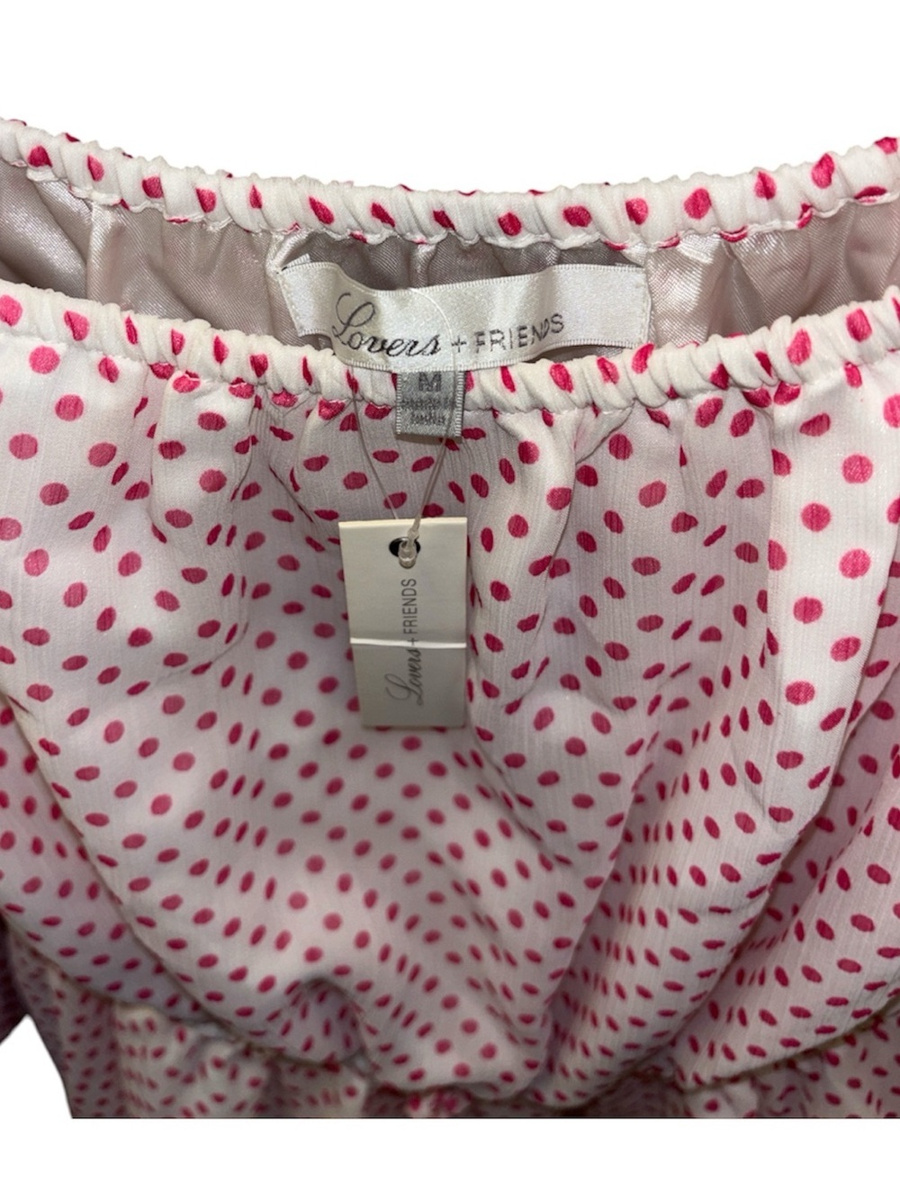 Lovers + Friends White Pink Polka Dot Dress NWT | Sz Med - Picture 7 of 7
